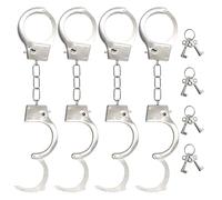 MIPIACE 4 Piezas Esposas para Niños Esposas de Metal con 4 Llave Juguete Esposas Niños de Metal Juguete de Juego Rol Policía para Carnaval Juegos de Roles Reales Disfraz Accesorio Plata