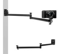 Mippko Soporte de pared articulado para cámara con rosca de 1/10.2 cm-20 compatible con cámaras DSLR/Seguridad/Webcam/Acción/Luz LED/CCTV POV, brazo de aleación de aluminio ajustable base de metal