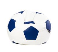 MiPuf - Puff Futbol | Puff Balon Futbol | Puff con Relleno Incluido 90cm | Puff Salon Tejido Polipiel Alta Resistencia | Puff Infantil para Habitacion Juvenil | Puff Infantiles | Puff Azul y Blanco