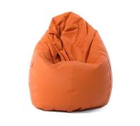 MiPuf - Puff Pera XL Naranja | Puff con Relleno Incluido EPS de Alta Recuperación | Fabricado en España con Tejido Polipiel Alta Resistencia | Puf Gran Comodidad Doble Costura y Doble Cremallera