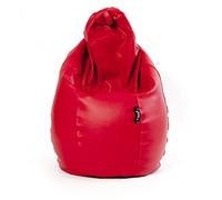 MiPuf - Puff Pera XL Rojo | Puff con Relleno Incluido EPS de Alta Recuperación | Fabricado en España con Tejido Polipiel Alta Resistencia | Puf Gran Comodidad Doble Costura y Doble Cremallera