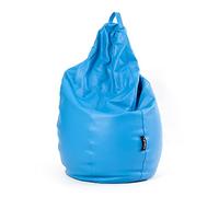 MiPuf - Puff Pera XL Turquesa | Puff con Relleno Incluido EPS de Alta Recuperación | Fabricado en España con Tejido Polipiel Alta Resistencia | Puf Gran Comodidad Doble Costura y Doble Cremallera