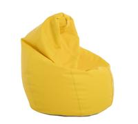 MiPuf - Puff Pera XXL Amarillo | Puff Salon Polipiel Alta Resistencia | Puff Gigante | Puff con Relleno Incluido | Puff Infantil y Adulto | Puff Dormitorio | Puf Doble Costura y Doble Cremallera