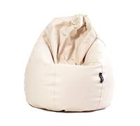 MiPuf - Puff Pera XXL Beige | Puff Salon Polipiel Alta Resistencia | Puff Gigante | Puff con Relleno Incluido | Puff Infantil y Adulto | Puff Dormitorio | Puf Doble Costura y Doble Cremallera