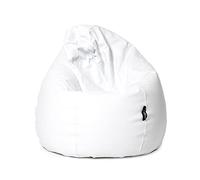 MiPuf - Puff Pera XXL Blanco | Puff Salon Polipiel Alta Resistencia | Puff Gigante | Puff con Relleno Incluido | Puff Infantil y Adulto | Puff Dormitorio | Puf Doble Costura y Doble Cremallera