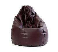 MiPuf - Puff Pera XXL Chocolate | Puff Salon Polipiel Alta Resistencia | Puff Gigante | Puff con Relleno Incluido | Puff Infantil y Adulto | Puff Dormitorio | Puf Doble Costura y Doble Cremallera