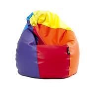 MiPuf - Puff Pera XXL Multicolor | Puff con Relleno Incluido EPS de Alta Recuperación | Fabricado en España con Tejido Polipiel Alta Resistencia | Puf Gran Comodidad Doble Costura y Doble Cremallera