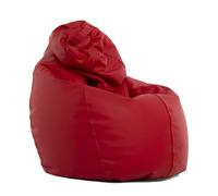 MiPuf - Puff Pera XXL Rojo | Puff Salon Polipiel Alta Resistencia | Puff Gigante | Puff con Relleno Incluido | Puff Infantil y Adulto | Puff Dormitorio | Puf Doble Costura y Doble Cremallera