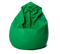 MiPuf - Puff Pera XXL Verde Esmeralda | Puff Salon Polipiel Alta Resistencia | Puff Gigante | Puff con Relleno Incluido | Puff Infantil y Adulto | Puff Dormitorio | Puf Doble Costura y Cremallera