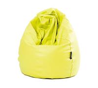 MiPuf - Puff Pera XXL Verde | Puff Salon Polipiel Alta Resistencia | Puff Gigante | Puff con Relleno Incluido | Puff Infantil y Adulto | Puff Dormitorio | Puf Doble Costura y Doble Cremallera