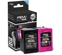 Mipuu 2 tintas compatibles con HP 302XL 302 XL F6U68AE F6U67AE Black Color para HP Deskjet 1110 3630 3636 Envy 4520 4525 Officejet 3830 4650 5220 Set