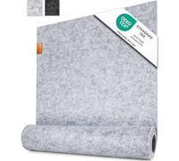 MIQIO® - Camino de Mesa de diseño - Fieltro y Cuero - 150 x 40 cm Lavable - con aplicación de Cuero auténtico - Adecuado para Juegos de Mesa MIQIO