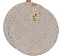 Miqio Design - Cojín redondo de fieltro para silla con pinchos antideslizantes, hecho de forma sostenible con botellas de PET recicladas, 35 x 35 cm, juego de 2 cojines lavables para silla