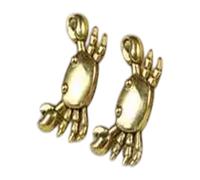 MIQNEEIDEIP Lote de 20 piezas de 14 mm x 24 mm, chapado en oro antiguo, chapado en plata envejecida, piedra de bronce, diseño de cangrejo