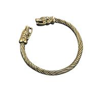 MIQNEEIDEIP Pulsera vikinga Fenrir con cabeza de lobo para hombre, pulsera de acero inoxidable, amuleto de mitología nórdica