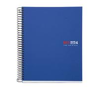 Miquelrius - Cuaderno Espiral Microperforado, Cubierta Polipropileno Opaco, Tamaño A6 105 x 148 mm, Sin Taladros, 140 Hojas de 70 g/m² y 4 Franjas de Color, Cuadrícula de 5 mm, color Azul