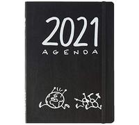 Miquelrius - Agenda 2021 T-Diary, Español, Semana Vista, Tamaño 155 x 213 mm (A5), Papel 90 g, Cubierta Flexible en Cuero Regenerado, color Negro, Comerse el Mundo