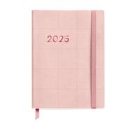 Miquelrius - Agenda 2025, Agenda anual 122x168 mm, Agenda día página, Cubierta flexible símil piel cosida, Papel 80 g/m², Español, Inglés y Portugués, Color rosa