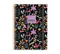 Miquelrius - Agenda 2025, Agenda anual 155x213 mm, Agenda día página, Cubierta cartón forrado plastificado, Espiral, Cierre goma elástica, Papel 80 g/m², Catalán, Inglés y Portugués, Fantasy garden