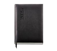 Miquelrius - Agenda 2025, Agenda anual 155x213 mm, Agenda día página, Cubierta rígida acolchada cosida, Papel 80 g/m², Español, Inglés y Portugués, Color negro