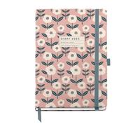 Miquelrius - Agenda 2025, Agenda anual 155x213 mm, Agenda semana vista, Cubierta cartón forrado plastificado, Espiral, Cierre goma elástica, Papel 80 g/m², Español, Inglés y Portugués, Bloom