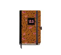 Miquelrius - Agenda 2025, Agenda anual 90x140 mm, Agenda semana vista, Cubierta cartón forrado plastificado, Espiral, Cierre goma elástica, Papel 80 g/m², Español, Inglés y Portugués, Otoño