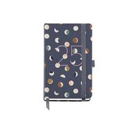 Miquelrius - Agenda 2025 Anual 90x140 mm, Día Página, Cubierta Cartón Forrado Plastificado, Espiral, Cierre Goma Elástica, Papel 80 g/m², Catalán, Inglés y Portugués, Lunas