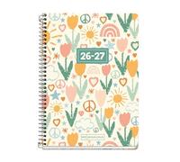 Miquelrius - Agenda 2026 2027 semana vista de 10 meses, A6+ (11,7 × 17,4 cm), Cartón y papel 100% reciclados, Espiral metálico, Cantos redondeados, Stickers, Español-EN, Reciclada Eco Peace