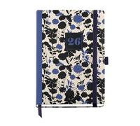 Miquelrius - Agenda 2026 día por página, Fácil de llevar (122 x 168 mm), Planificación diaria, Cubierta rígida cartón, Encuadernada, Cierre goma elástica, Papel 80 g/m², Español-EN-PT, Black&Blue