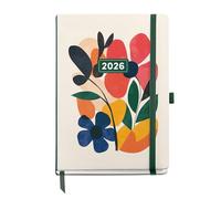 Miquelrius - Agenda 2026 día por página, Similar A5+ (155 x 213 mm), Planificación diaria, Cubierta rígida cartón, Espiral, Cierre goma elástica, Papel 80 g/m², Español-EN-PT, Mini garden