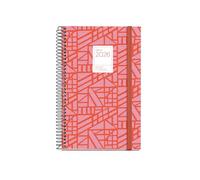 Miquelrius - Agenda 2026 día por página, Similar A6+ (117 x 182 mm), Planificación diaria, Cubierta rígida cartón, Espiral, Cierre goma elástica, Papel 80 g/m², Español-EN-PT, Baden