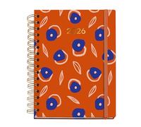 Miquelrius - Agenda 2026 día por página, Tamaño 164 x 218 mm, Planificación diaria, Doble espiral, Cubierta cartón plastificado, Papel 100 g/m², 6 idiomas, Stickers, Colección Marguerita, Flourish