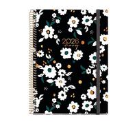 Miquelrius - Agenda 2026 semana vista, Similar A5+ (155 x 213 mm), Planificación semanal, Cubierta rígida cartón, Espiral, Cierre goma elástica, Papel 80 g/m², Español-EN-PT, Noir garden