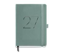 Miquelrius - Agenda 2027 Día por Página A5+, Chester Verde | Tapa Rígida Símil Piel, Cosida, Goma Portabolígrafos, 2 Marcapáginas, Bolsillo, FSC 80 g/m², Español, Inglés y Portugués