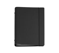 Miquelrius - Agenda 2027 Recargable de 6 Anillas A5+, 16 Meses, Negro | Semana Vista, Poliuretano Rígido, 4 Separadores, Fundas para Tarjetas, Papel 80 g/m², Catalán, Inglés y Portugués