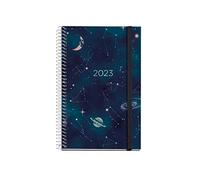 Miquelrius Agenda anual 2023, Día Página, Cubierta rígida, Encuadernación espiral, Español, Inglés y Portugués, Color Estelar, Tamaño Activa 117 x 182 mm