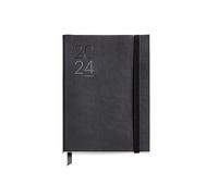 Miquelrius - Agenda Anual 2024, Semana Vista Horizontal, Tamaño Journal 122 x 168 mm, Cubierta flexible símil piel cosida, Español, Inglés y Portugués, Negro