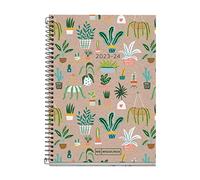 Miquelrius - Agenda Curso 23-24, de Septiembre 2023 a Junio 2024, Tamaño 11,7 x 17,4 cm, Día Página, Agenda Reciclada, Plants, Español-Inglés