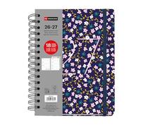 Miquelrius - Agenda Escolar 18 Meses 2026 2027 Semana Vista, Espiral Doble, A5+ (15,5×21,3 cm), Doble Bolsillo Interior, Marcapáginas y Stickers, Cubierta Rígida Cartón, Español-EN-PT, Lilac