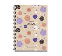 Miquelrius - Agenda Escolar 2024-2025, Septiembre 2024 a Junio 2025, Tamaño 117 x 174 mm, Semana Vista, Cubierta Reciclada, Español e Inglés, Agenda de Papel Reciclado, Diseño Eco Planetas