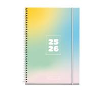 Miquelrius - Agenda Escolar 2025 2026, Planificación 10 meses: de Septiembre a Junio, Tamaño 117 x 174 mm, Semana Vista, Cubierta de Cartón Forrado, Espiral Metálico Blanco, Español-Inglés