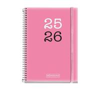 Miquelrius - Agenda Escolar 2025 2026, Planificación 12 Meses: de Septiembre a Agosto, Tamaño 117 x 174 mm, Día Página, Cubierta de Polipropileno Opaco, Cierre con Goma, Español-Inglés