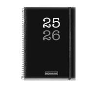 Miquelrius - Agenda Escolar 2025 2026, Planificación 12 Meses: de Septiembre a Agosto, Tamaño 117 x 174 mm, Día Página, Cubierta de Polipropileno Opaco, Cierre con Goma, Español-Inglés