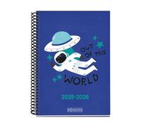 Miquelrius - Agenda Escolar 25-26, Planificador 10 Meses: Septiembre 2025 a Junio 2026, Espiral de plásico, Tamaño 150 x 213 mm, Semana Vista, Vuelta al cole con estilo y diversión, Español-Inglés