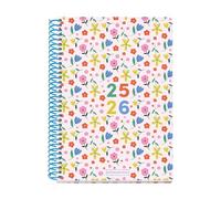 Miquelrius - Agenda Escolar 2025 2026, Planificador 10 Meses: Septiembre a Junio, Espiral de plásico, Tamaño 150 x 213 mm, Semana Vista, Vuelta al cole con estilo y diversión, Español-Inglés