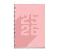 Miquelrius - Agenda Escolar 2025 2026, Planificador 10 Meses: Septiembre a Junio, Tamaño 150 x 213 mm, Día Página, Cubierta de Cartón Forrado, Espiral metálico, Español-Inglés