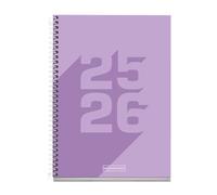 Miquelrius - Agenda Escolar 2025 2026, Planificador 10 Meses: Septiembre a Junio, Tamaño 150 x 213 mm, Día Página, Cubierta de Cartón Forrado, Espiral metálico, Español-Inglés