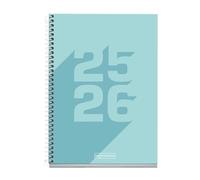 Miquelrius - Agenda Escolar 2025 2026, Planificador 10 Meses: Septiembre a Junio, Tamaño 150 x 213 mm, Semana Vista, Cubierta de Cartón Forrado, Espiral metálico, Catalán-Inglés