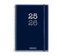 Miquelrius - Agenda Escolar 2025 2026, Planificador 12 Meses: Septiembre a Agosto, Tamaño 150 x 213 mm, Día Página, Cubierta de Polipropileno Opaco, Cierre con Goma, Español-Inglés