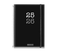 Miquelrius - Agenda Escolar 2025 2026, Planificador 12 Meses: Septiembre a Agosto, Tamaño 150 x 213 mm, Día Página, Cubierta de Polipropileno Opaco, Cierre con Goma, Catalán-Inglés
